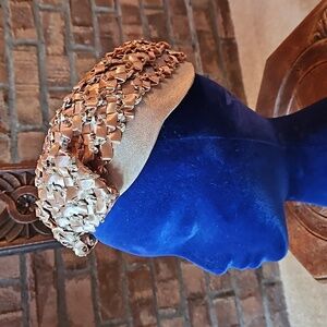 Vintage lovely grass and fabric ladies hat.  Gladys & Belle NY 1940's or 50's